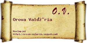 Orova Valéria névjegykártya