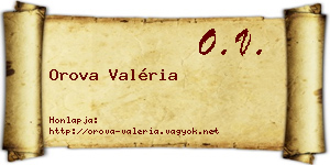 Orova Valéria névjegykártya